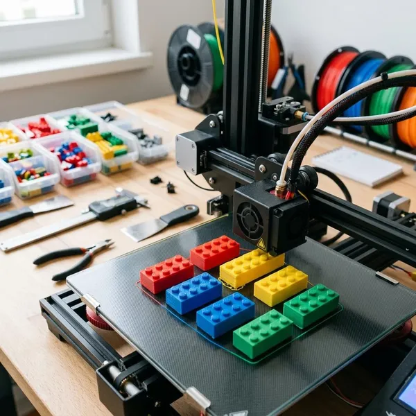 3d printer printing lego